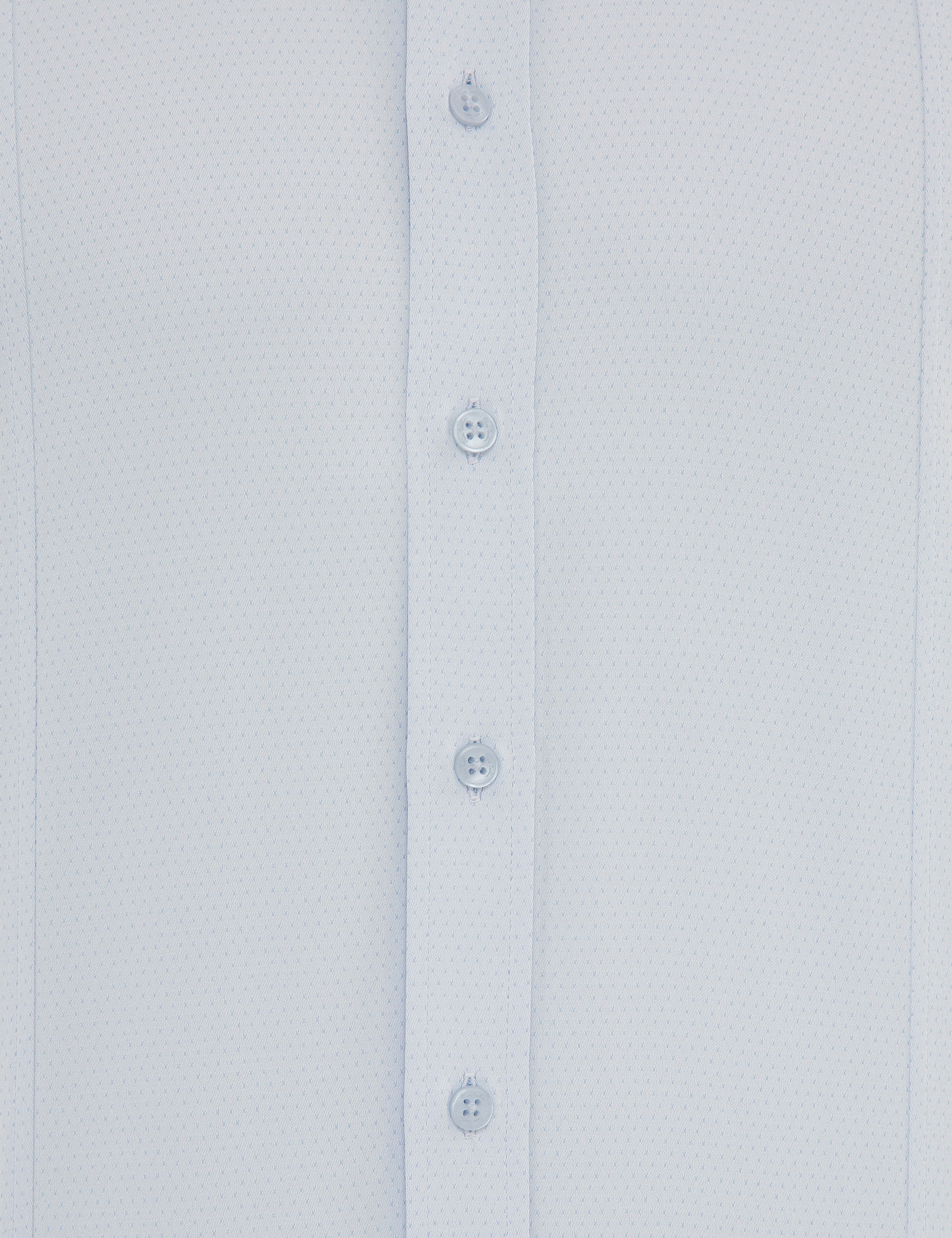 Açık Mavi Slim Fit Armürlü Gömlek - Image 6
