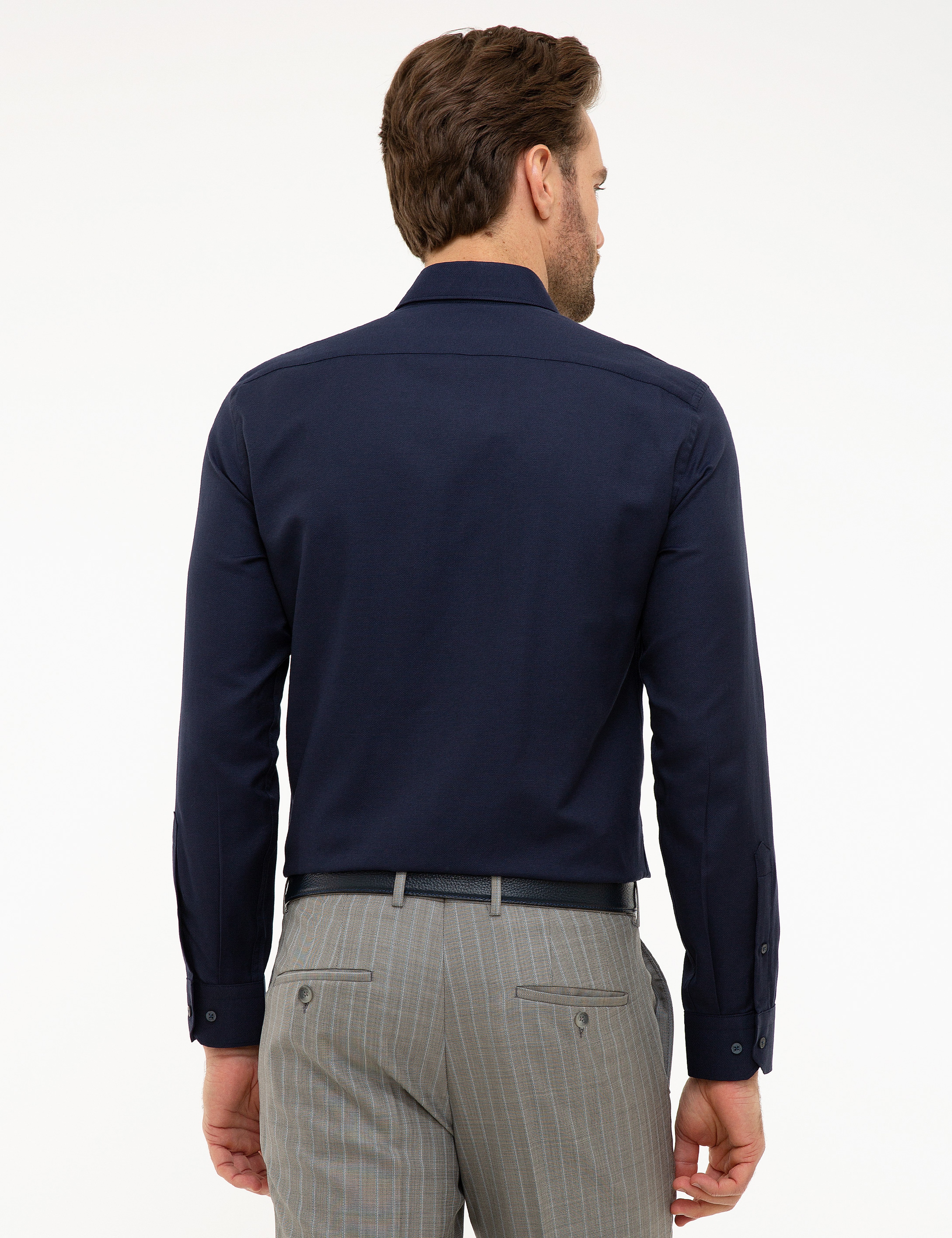 Lacivert Slim Fit Oxford Gömlek