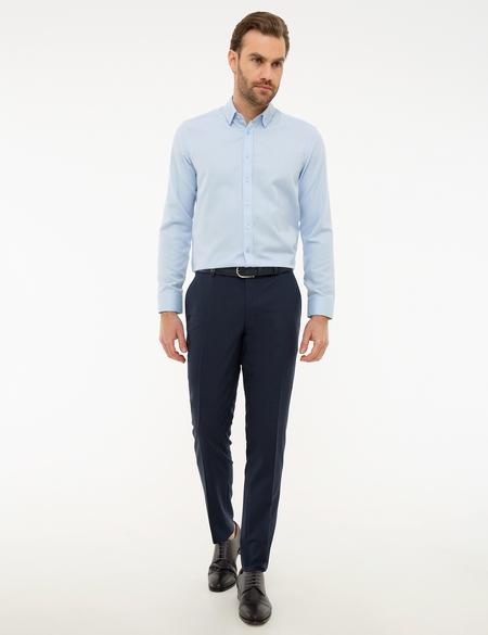 Açık Mavi Slim Fit Oxford Gömlek - 50219296016