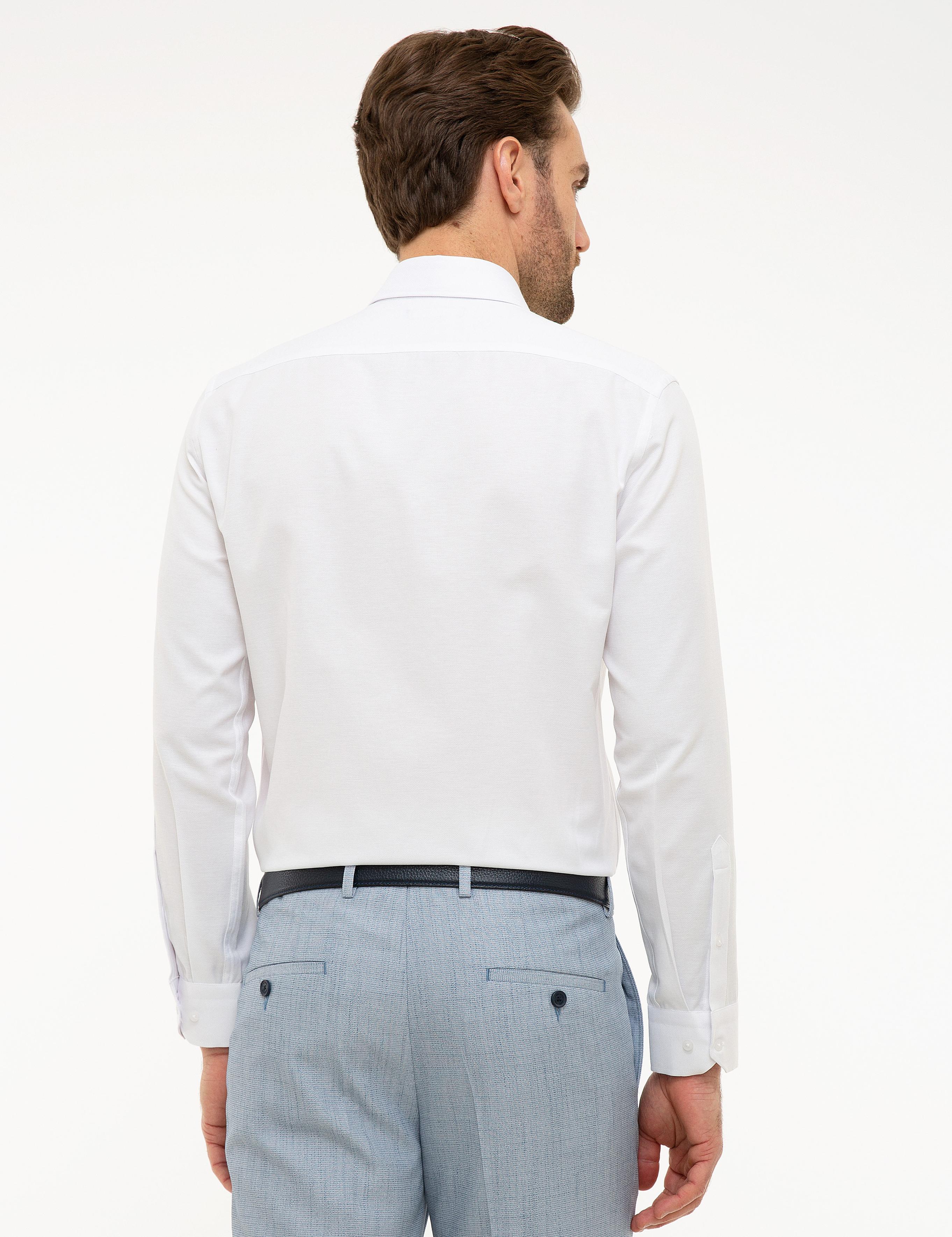 Beyaz Slim Fit Oxford Gömlek