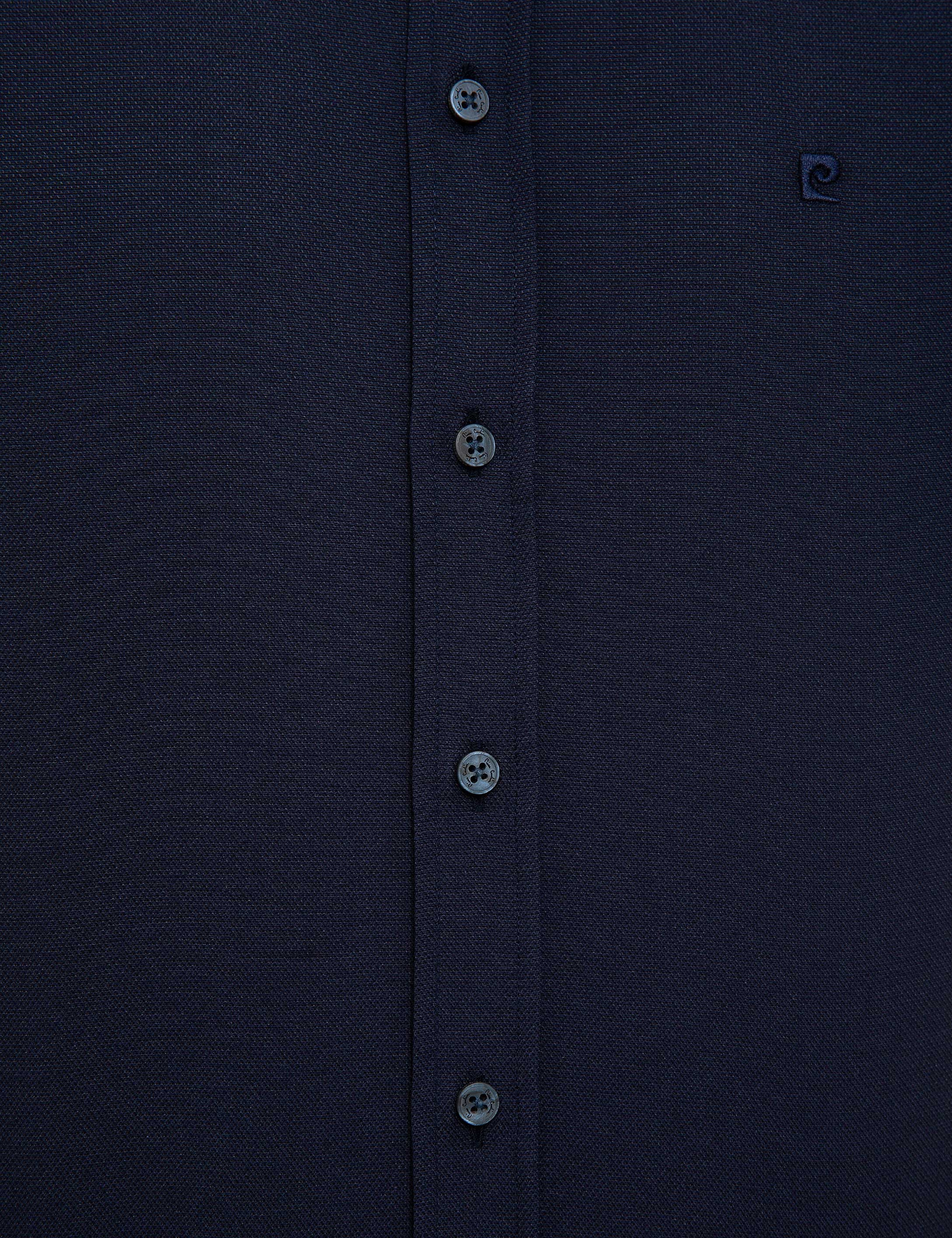 Lacivert Slim Fit Oxford Gömlek
