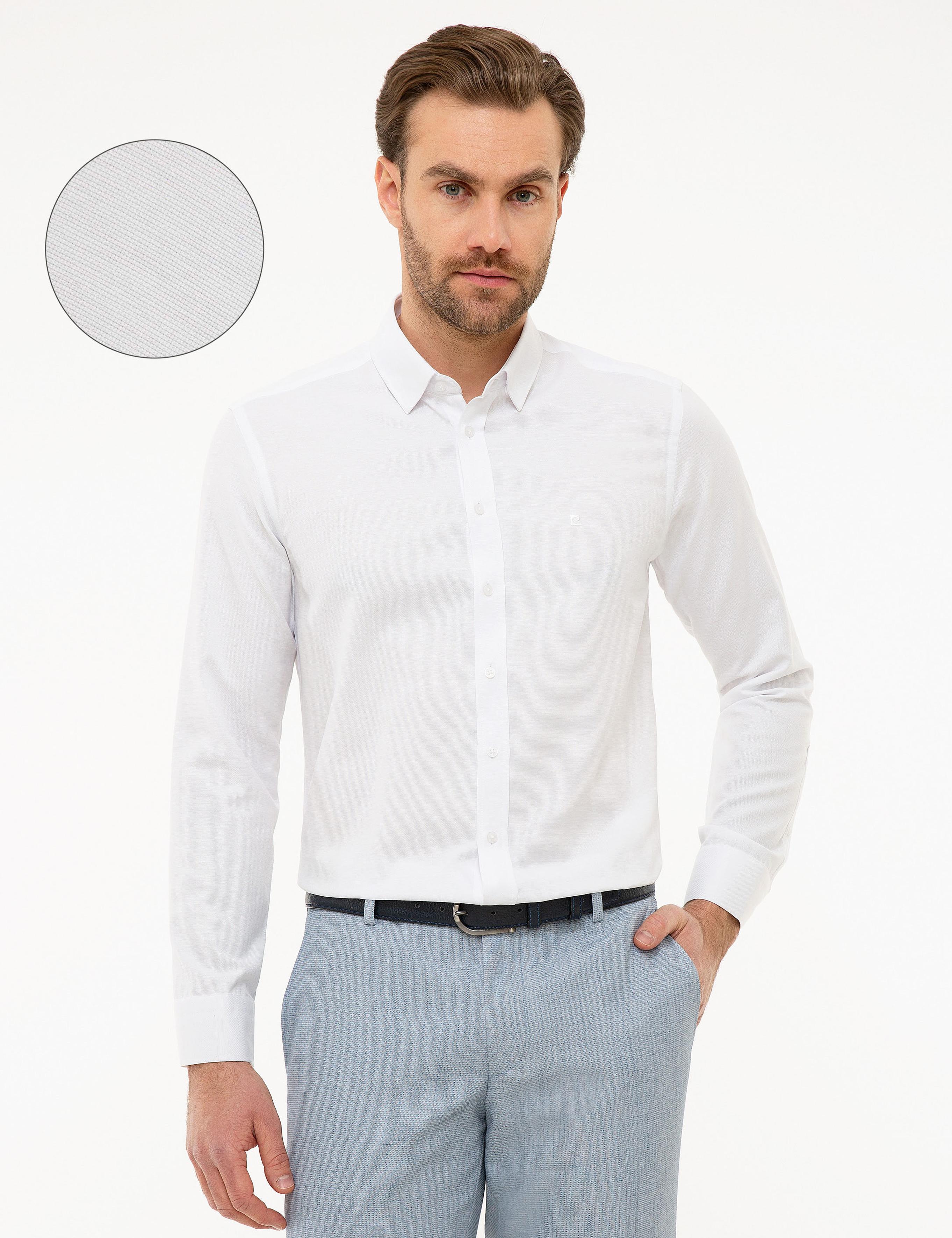 Beyaz Slim Fit Oxford Gömlek