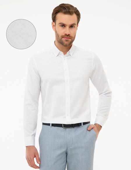 Beyaz Slim Fit Oxford Gömlek - 50219296063