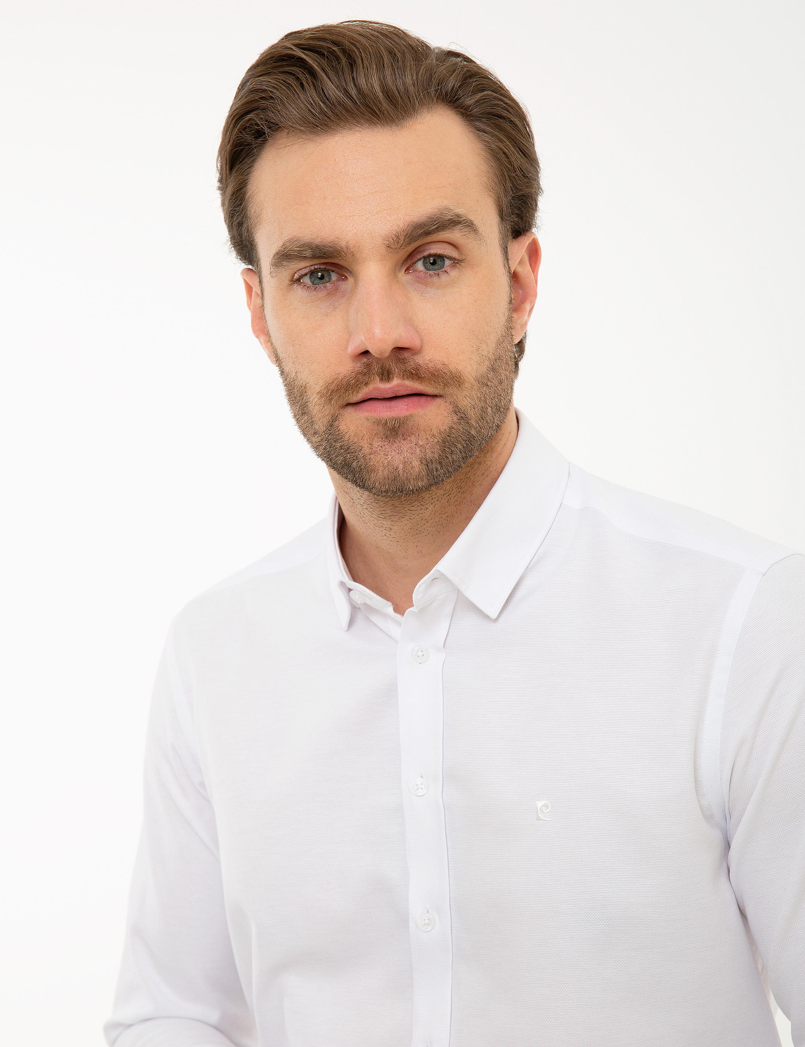 Beyaz Slim Fit Oxford Gömlek