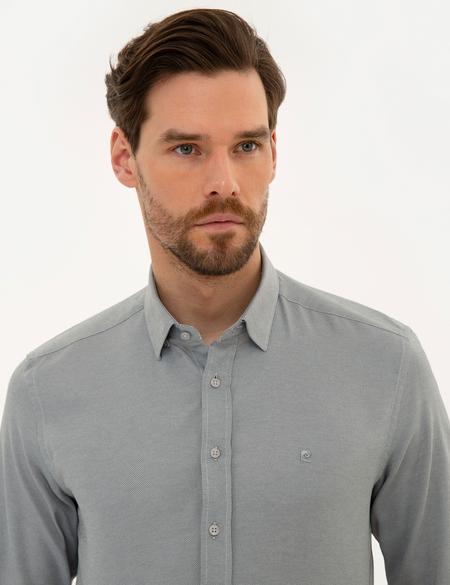 Gri Slim Fit Oxford Gömlek - 50219296089