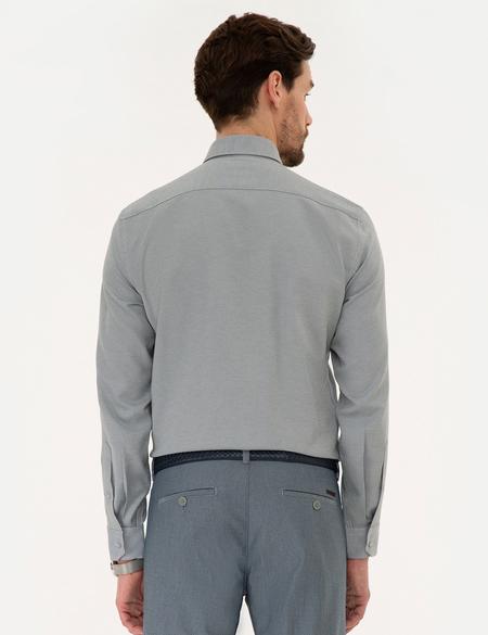 Gri Slim Fit Oxford Gömlek - 50219296089