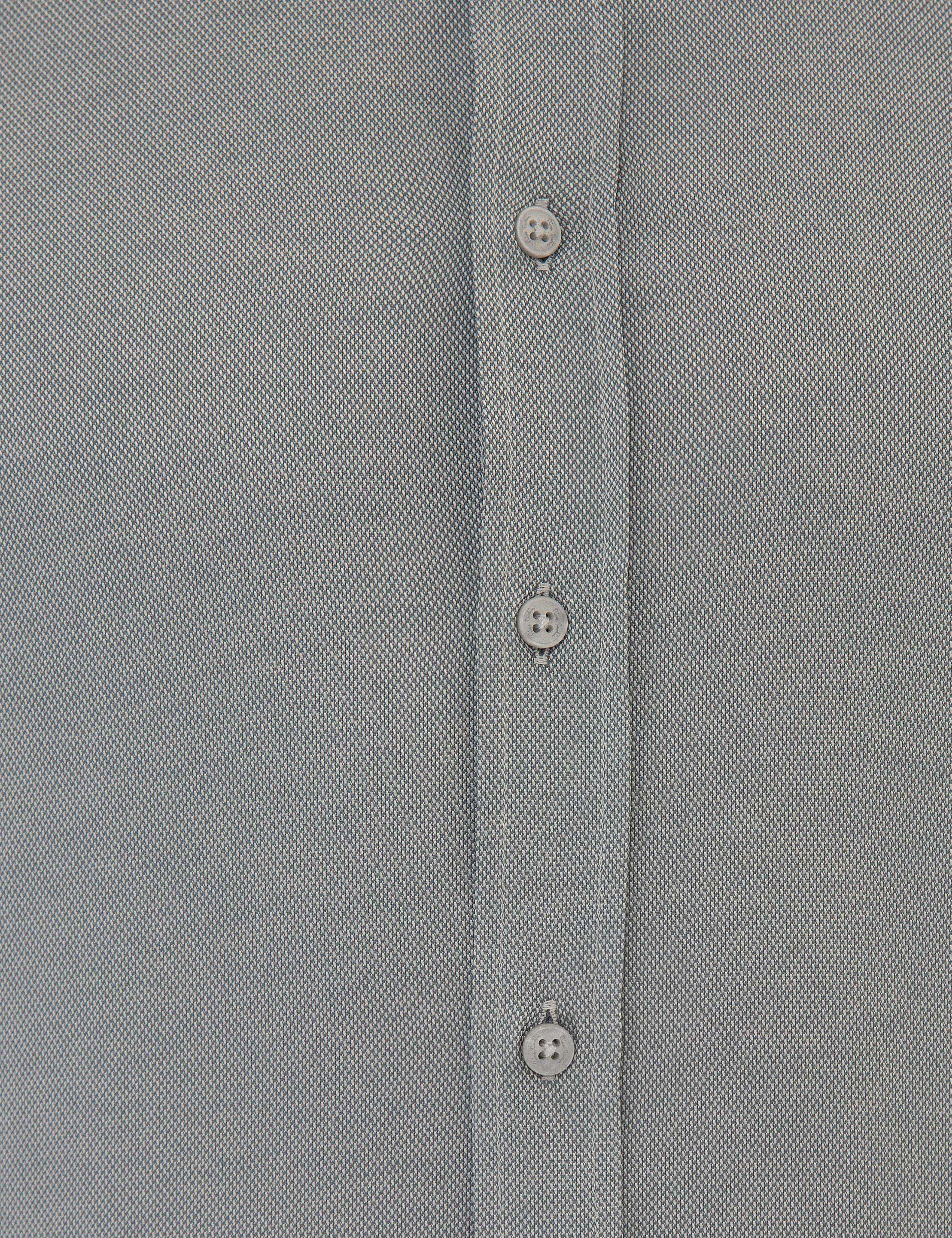 Gri Slim Fit Oxford Gömlek