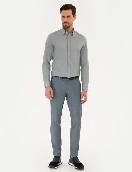 Gri Slim Fit Oxford Gömlek - 50219296089