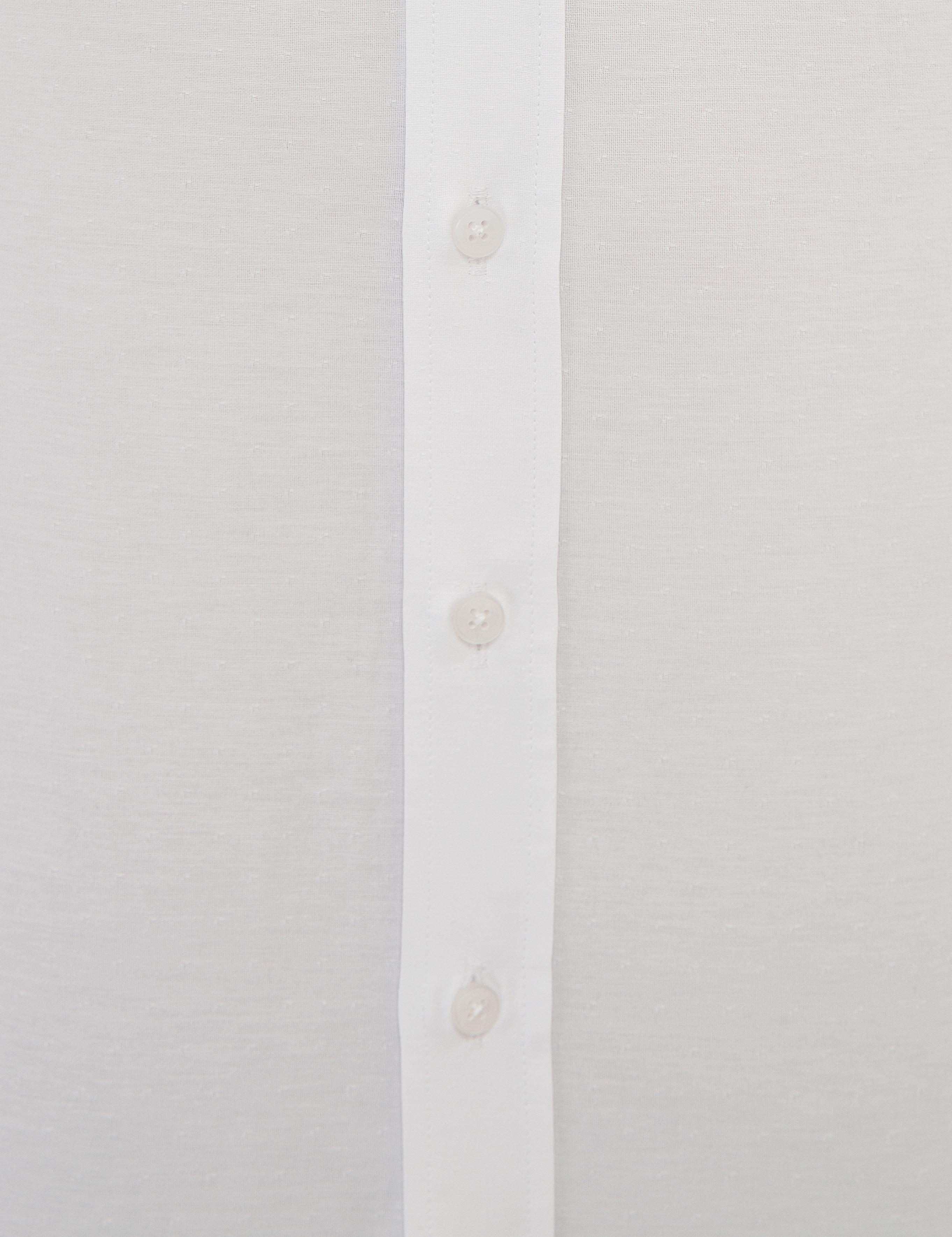 Beyaz Regular Fit Armürlü Gömlek