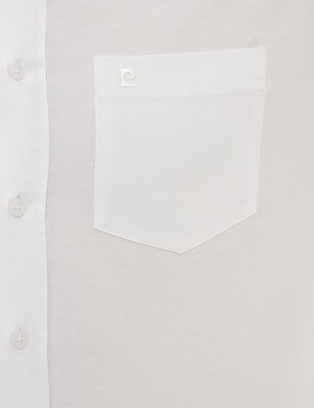 Beyaz Regular Fit Armürlü Gömlek - 50219300003