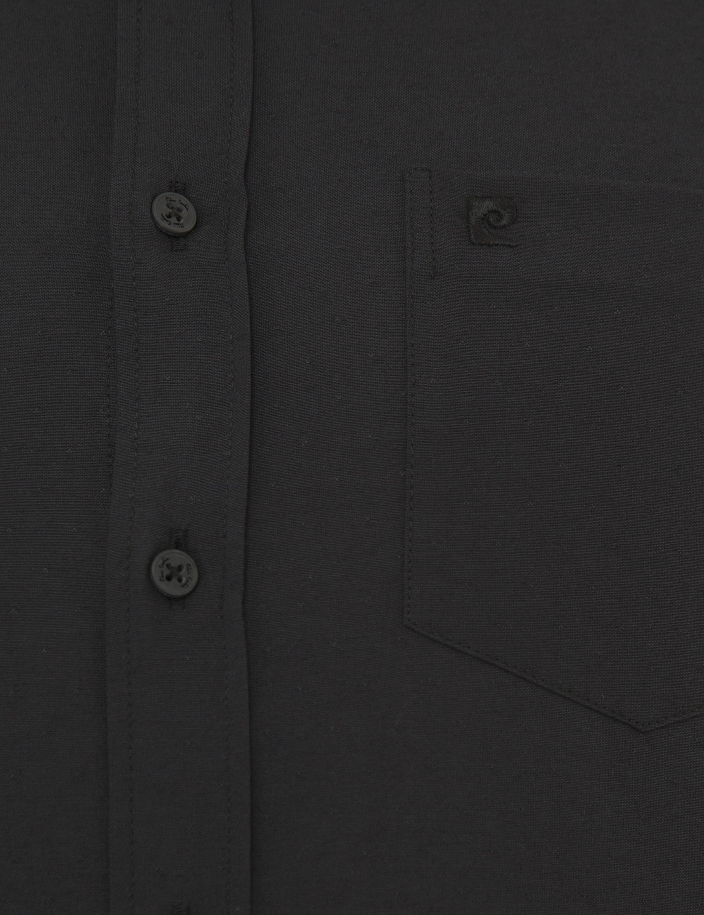 Siyah Regular Fit Armürlü Gömlek
