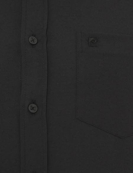 Siyah Regular Fit Armürlü Gömlek - 50219300023