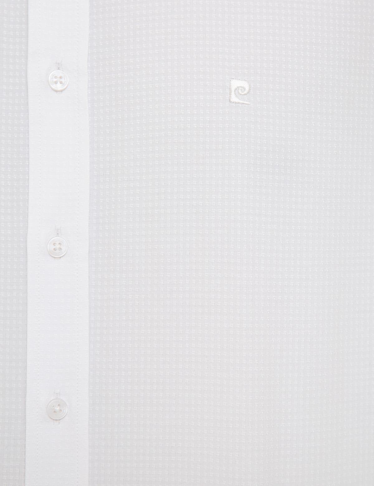 Beyaz Regular Fit Armürlü Gömlek - 50219303010