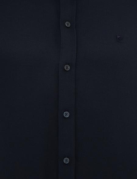 Lacivert Slim Fit Armürlü Gömlek - 50219311023
