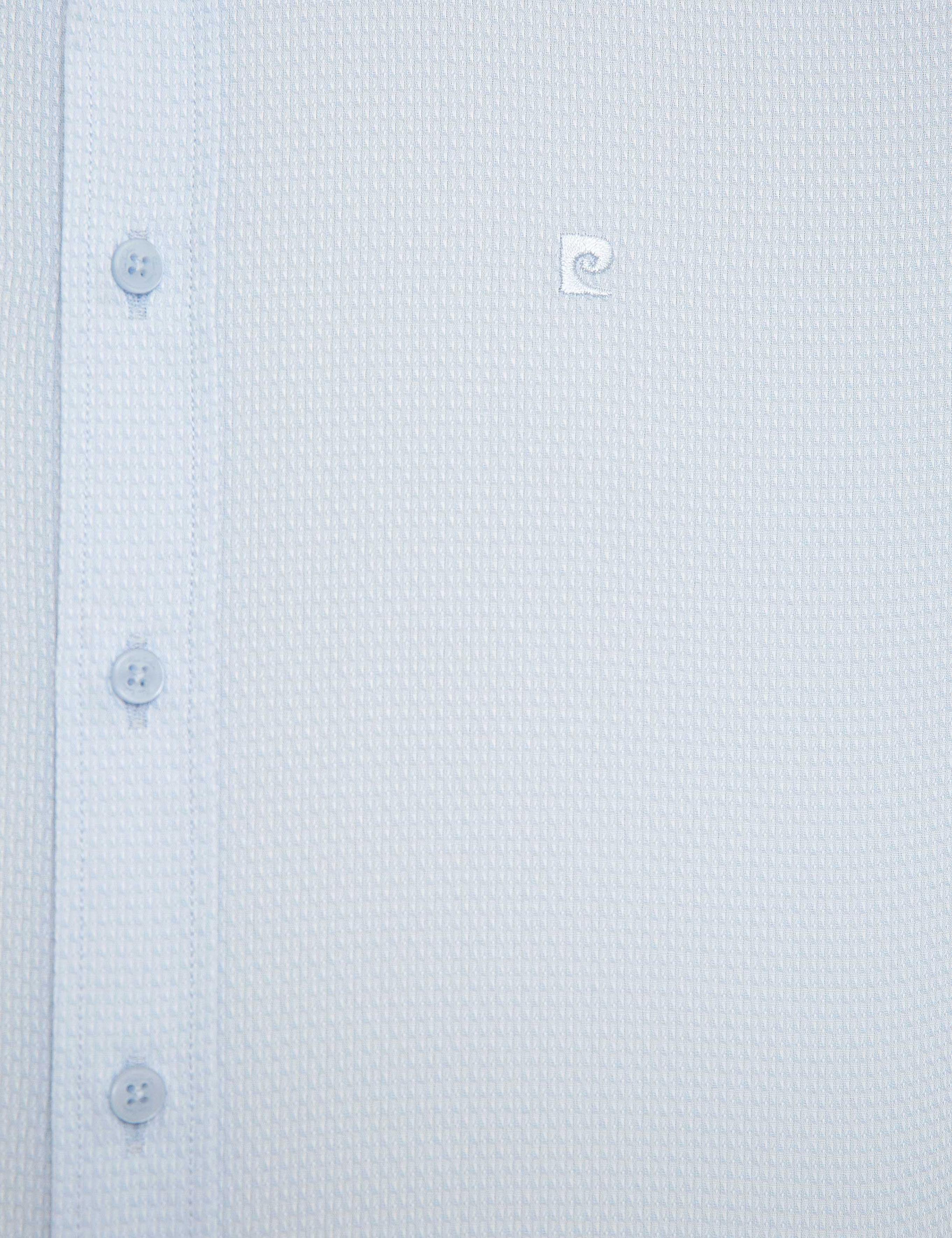 Açık Mavi Slim Fit Armürlü Gömlek