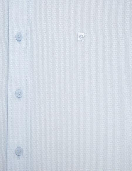 Açık Mavi Slim Fit Armürlü Gömlek - 50219305009