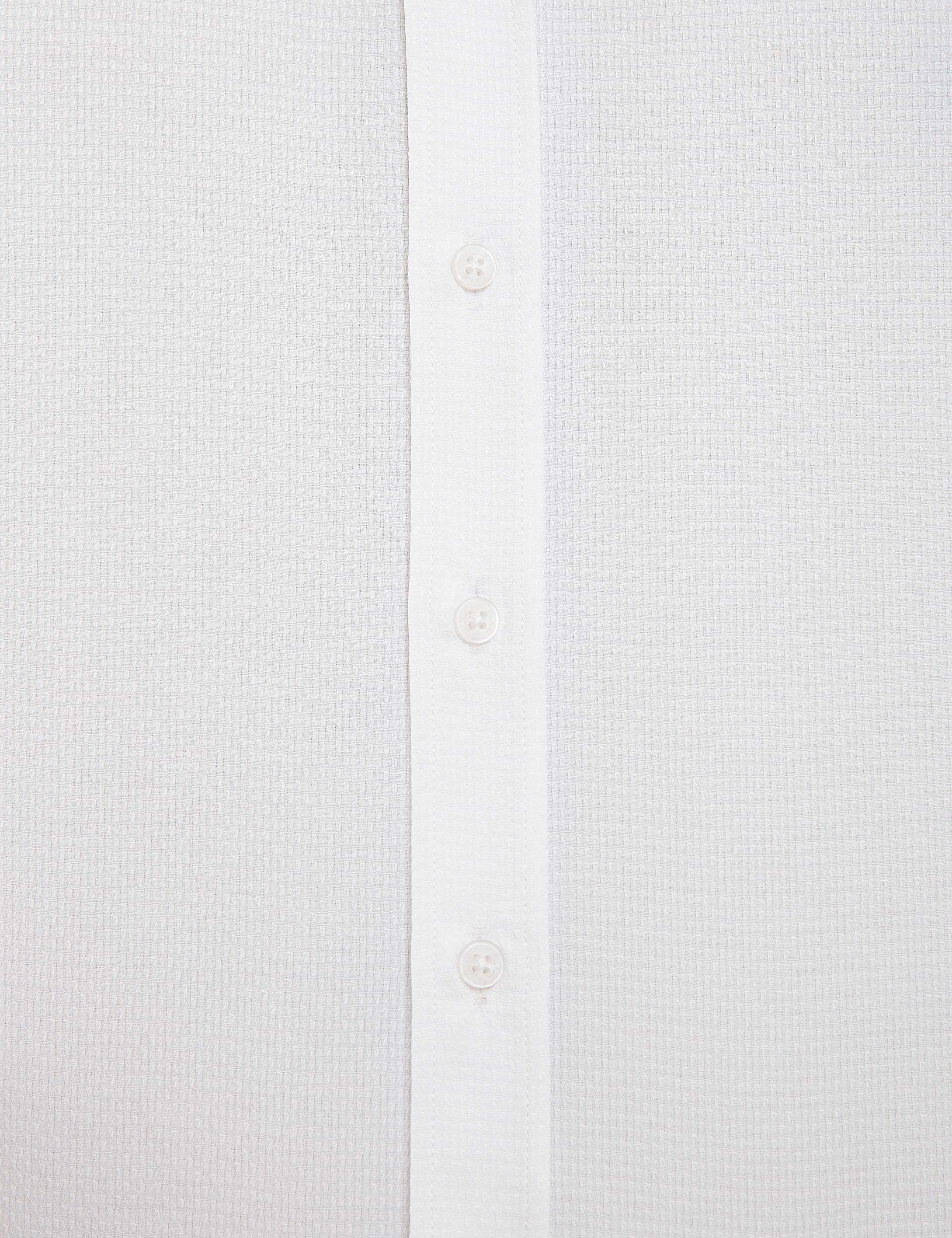 Beyaz Slim Fit Armürlü Gömlek