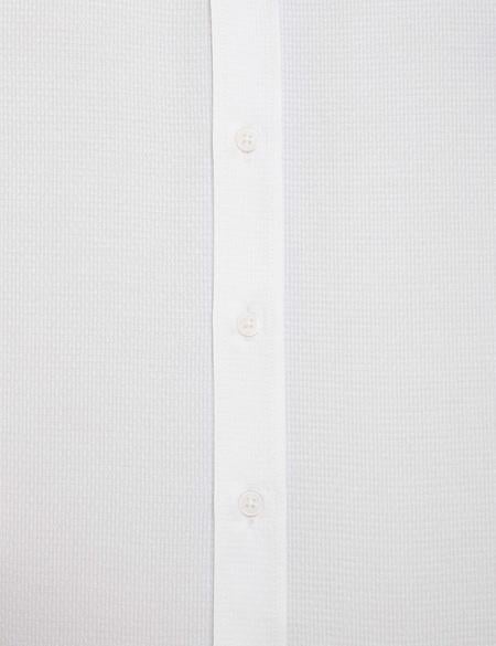 Beyaz Slim Fit Armürlü Gömlek - 50219305020