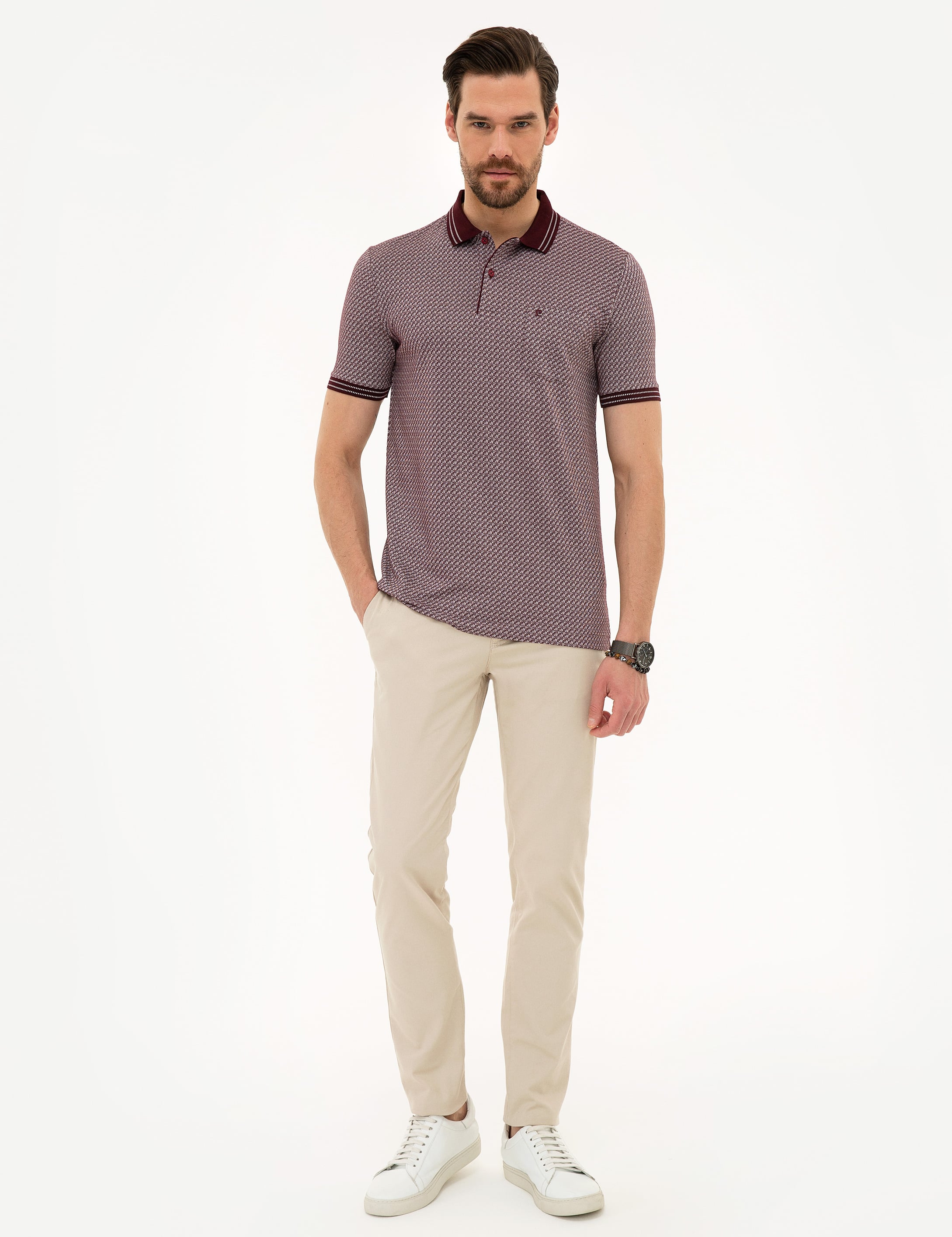 Bordo Regular Fit Polo Yaka Tişört