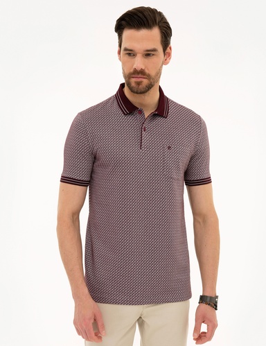 Bordo Regular Fit Polo Yaka Tişört