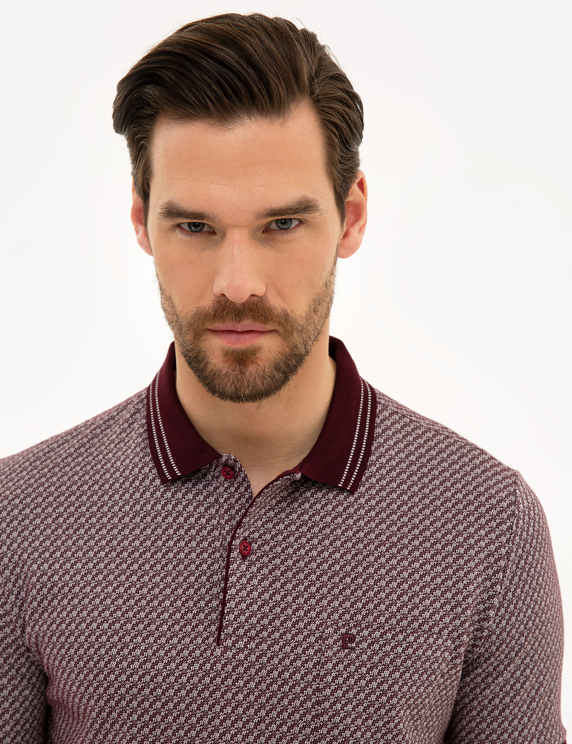 Bordo Regular Fit Polo Yaka Tişört - Image 2