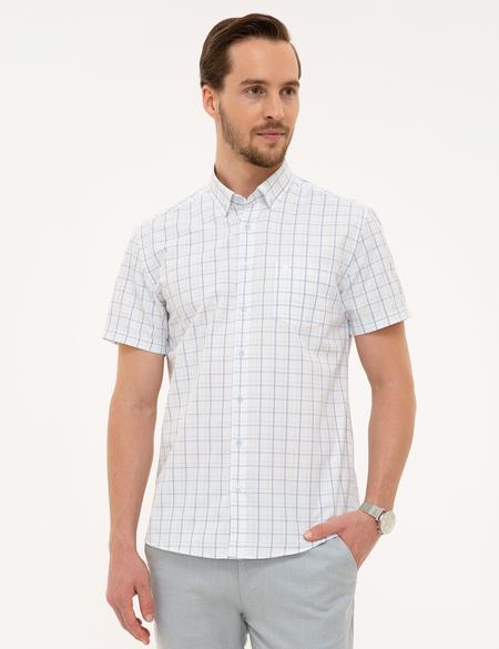 Açık Mavi Regular Fit Kısa Kollu Gömlek - 50219279008