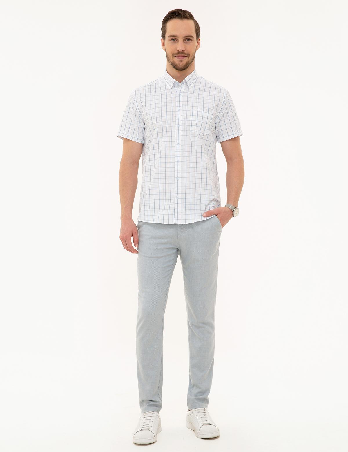 Açık Mavi Regular Fit Kısa Kollu Gömlek - 50219279008