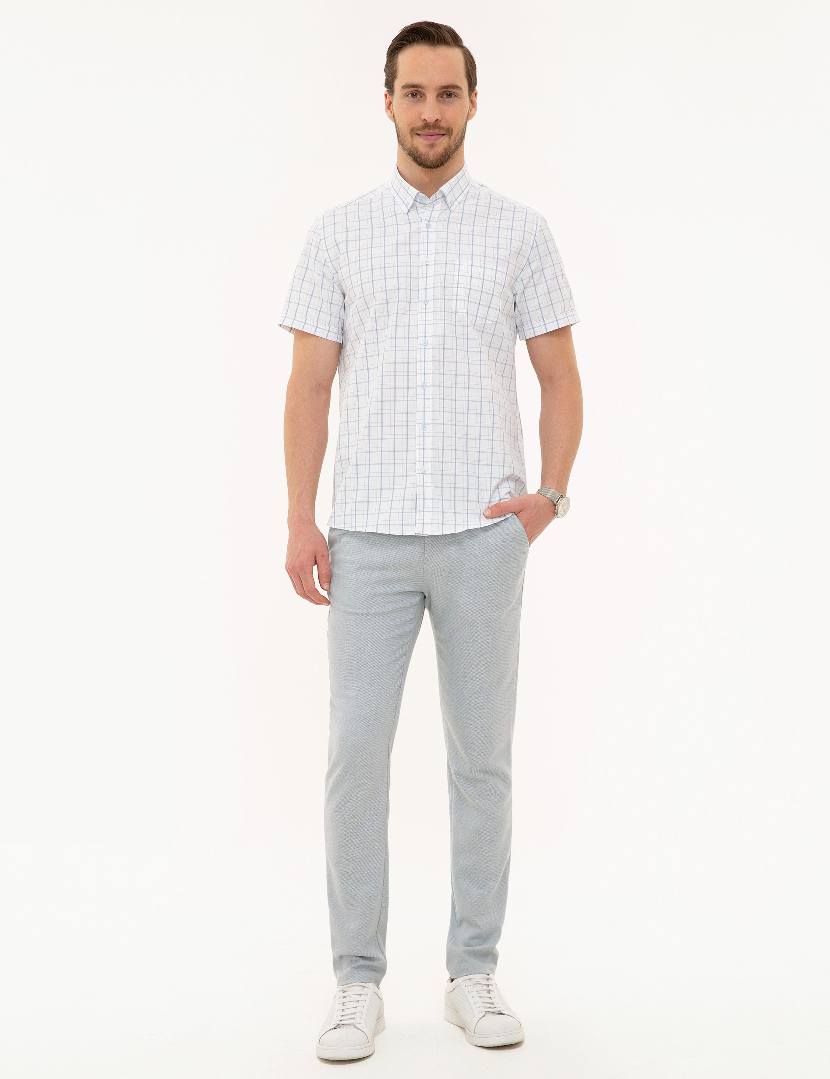 Açık Mavi Regular Fit Kısa Kollu Gömlek