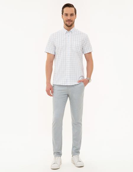 Açık Mavi Regular Fit Kısa Kollu Gömlek - 50219279008