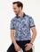 Koyu Mavi Slim Fit Desenli Polo Yaka Tişört