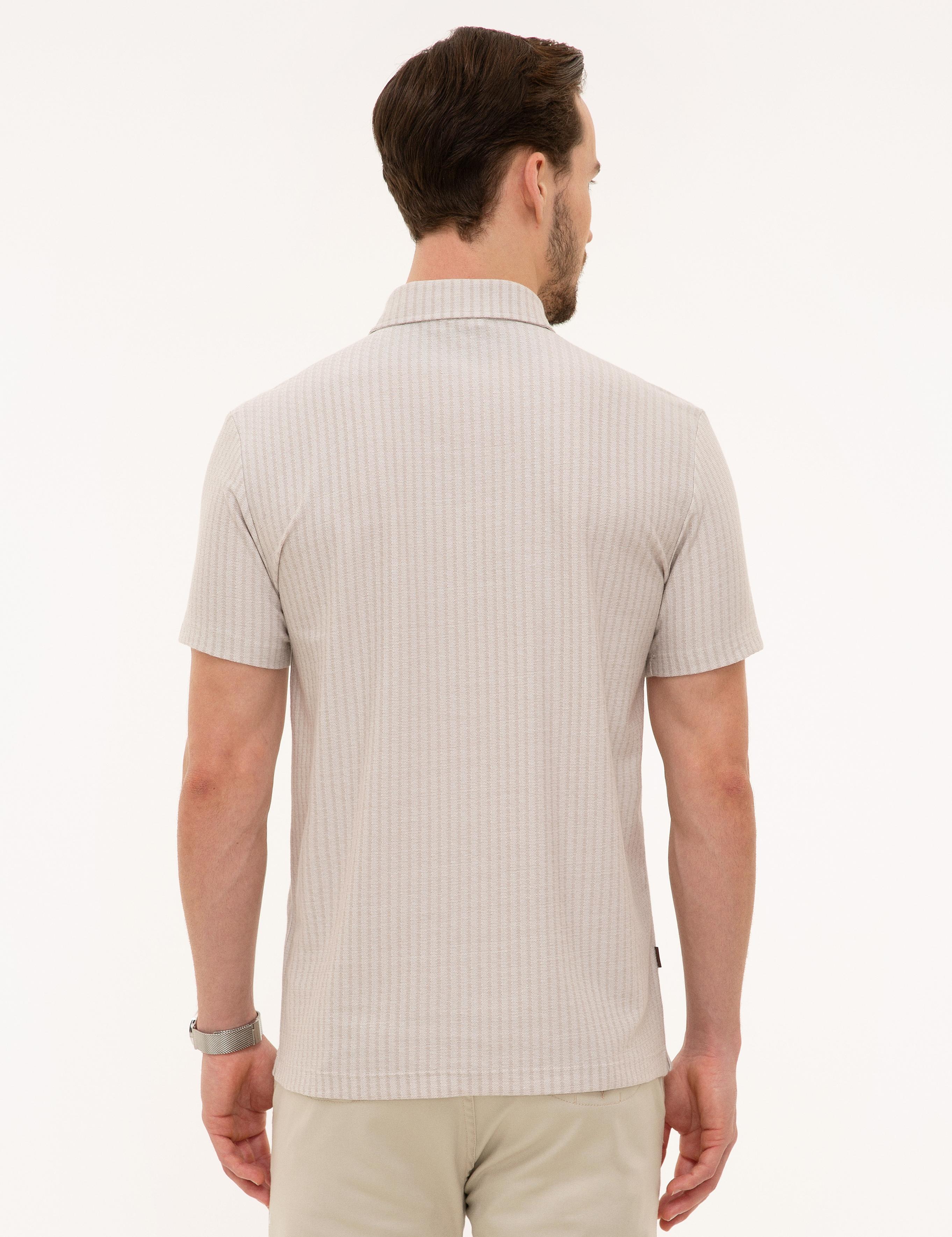 Bej Melanj Slim Fit Tişört