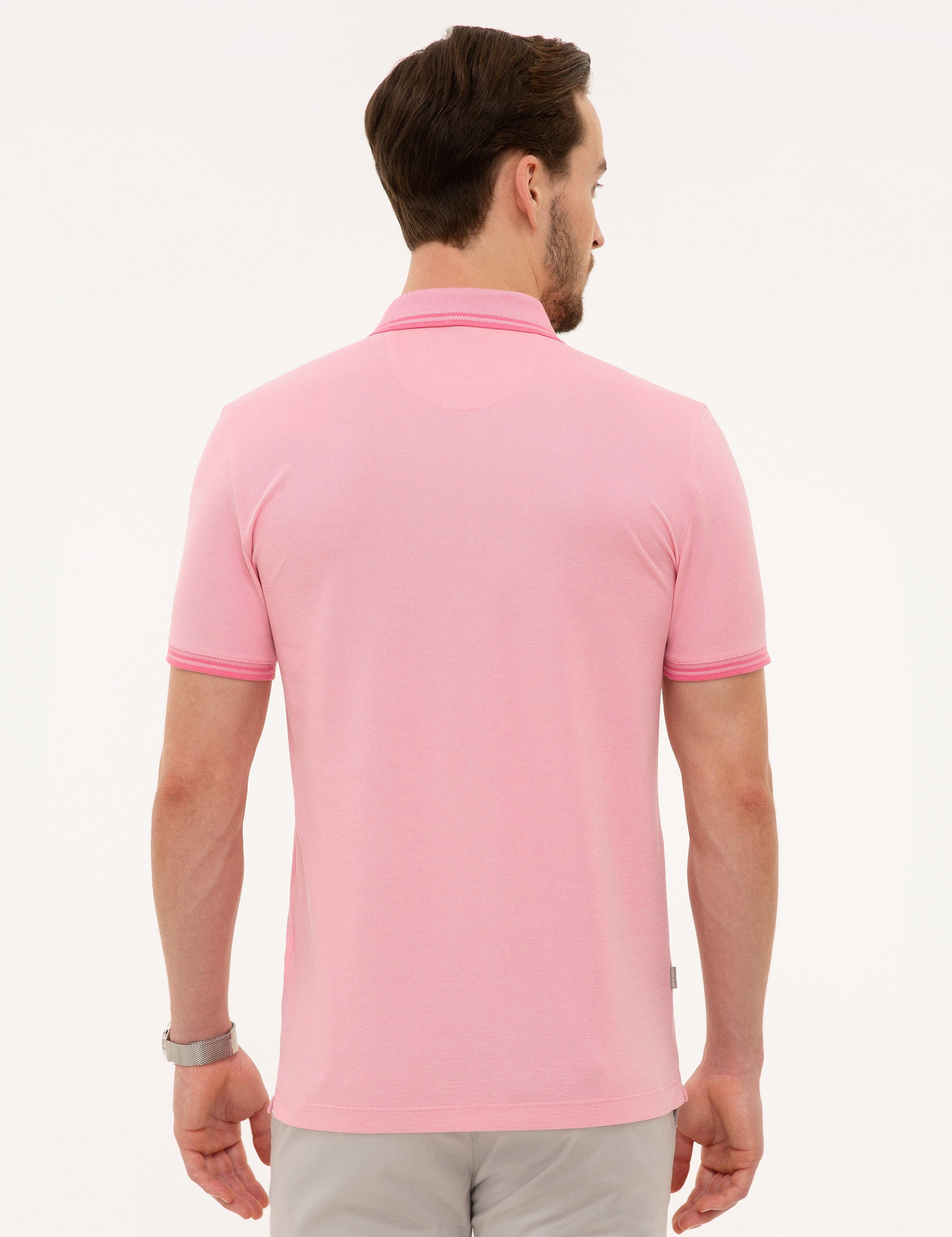 Pembe Slim Fit Polo Yaka T-Shirt