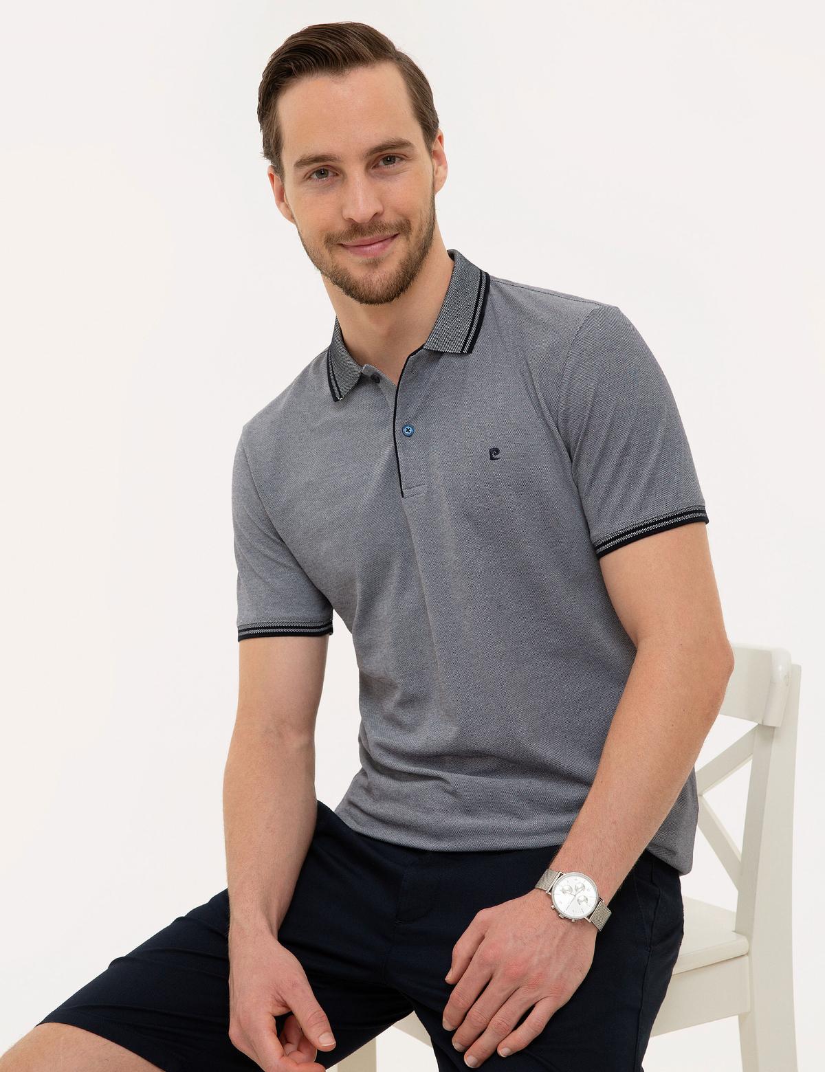 Koyu Lacivert Slim Fit Polo Yaka T-Shirt - 50218619051