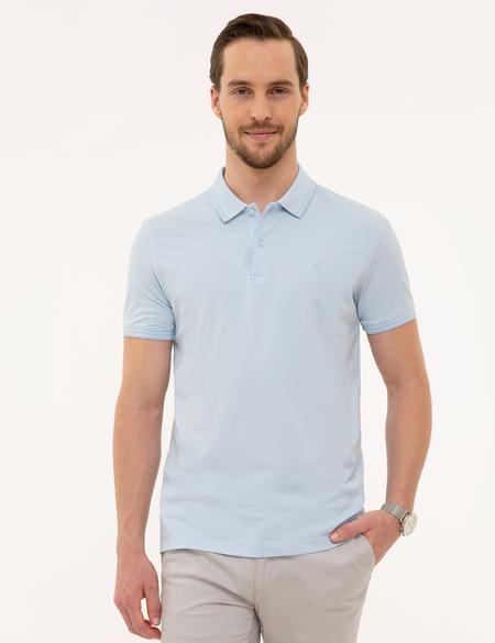 Açık Mavi Slim Fit Polo Yaka T-Shirt - 50218619053