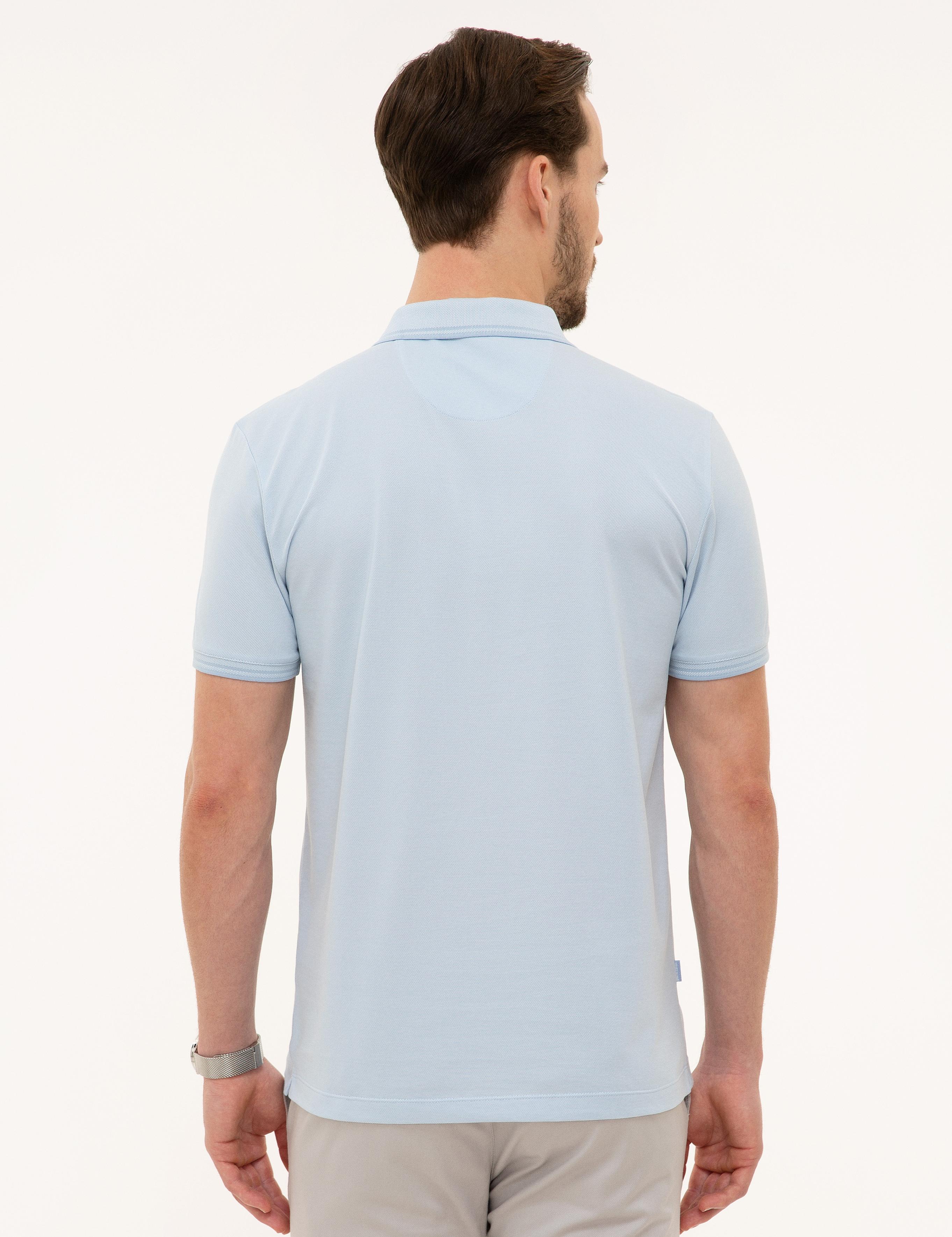 Açık Mavi Slim Fit Polo Yaka T-Shirt