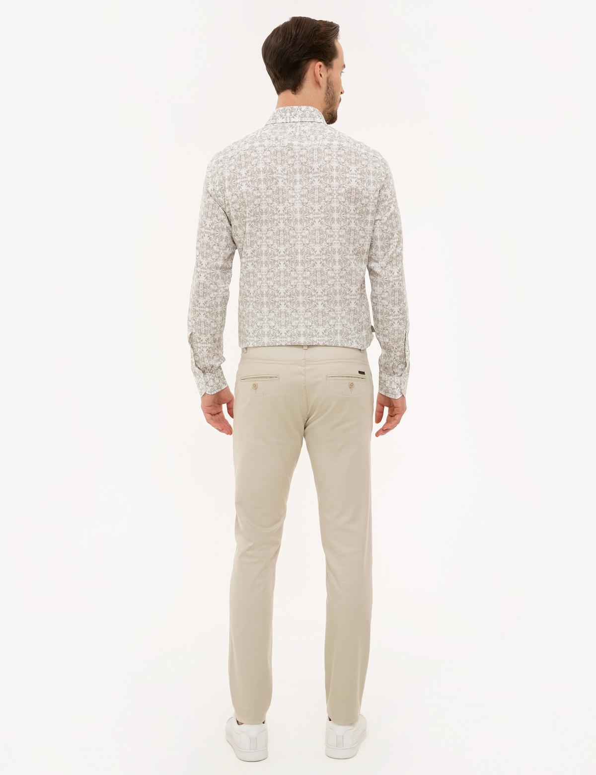 Bej Slim Fit Chino Pantolon - 50219716013