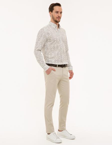 Bej Slim Fit Chino Pantolon - 50219716013