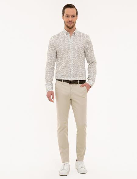 Bej Slim Fit Chino Pantolon - 50219716013