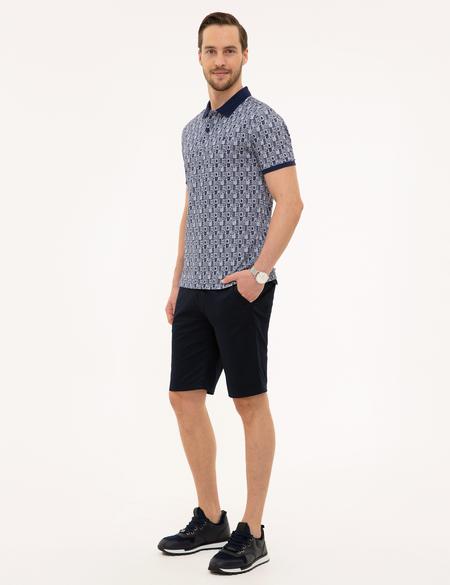 Lacivert Dokuma Şort - 50219701027