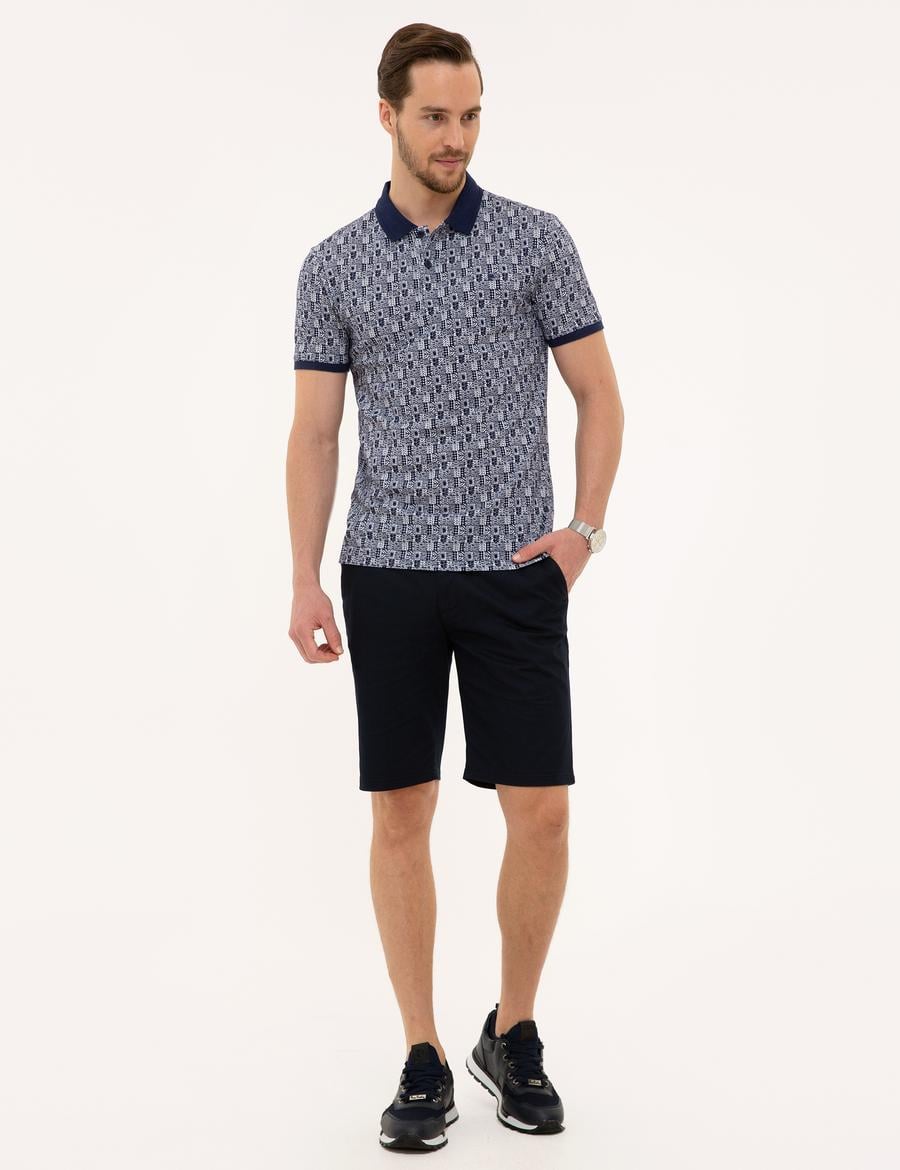 Lacivert Standart Fit Bermuda Şort