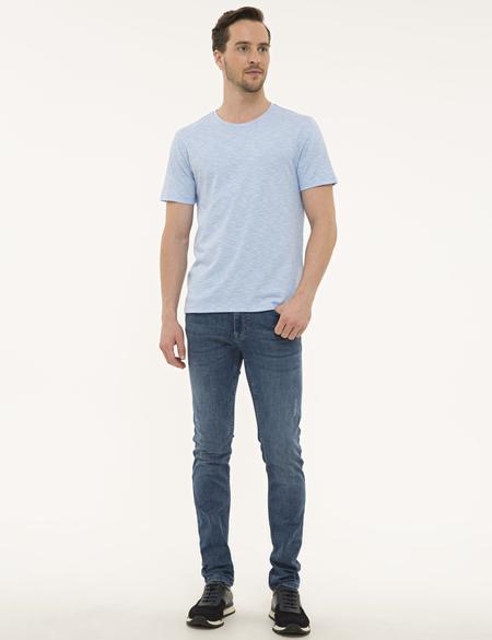 Mavi Slim Fit Bisiklet Yaka Tişört - 50218545035
