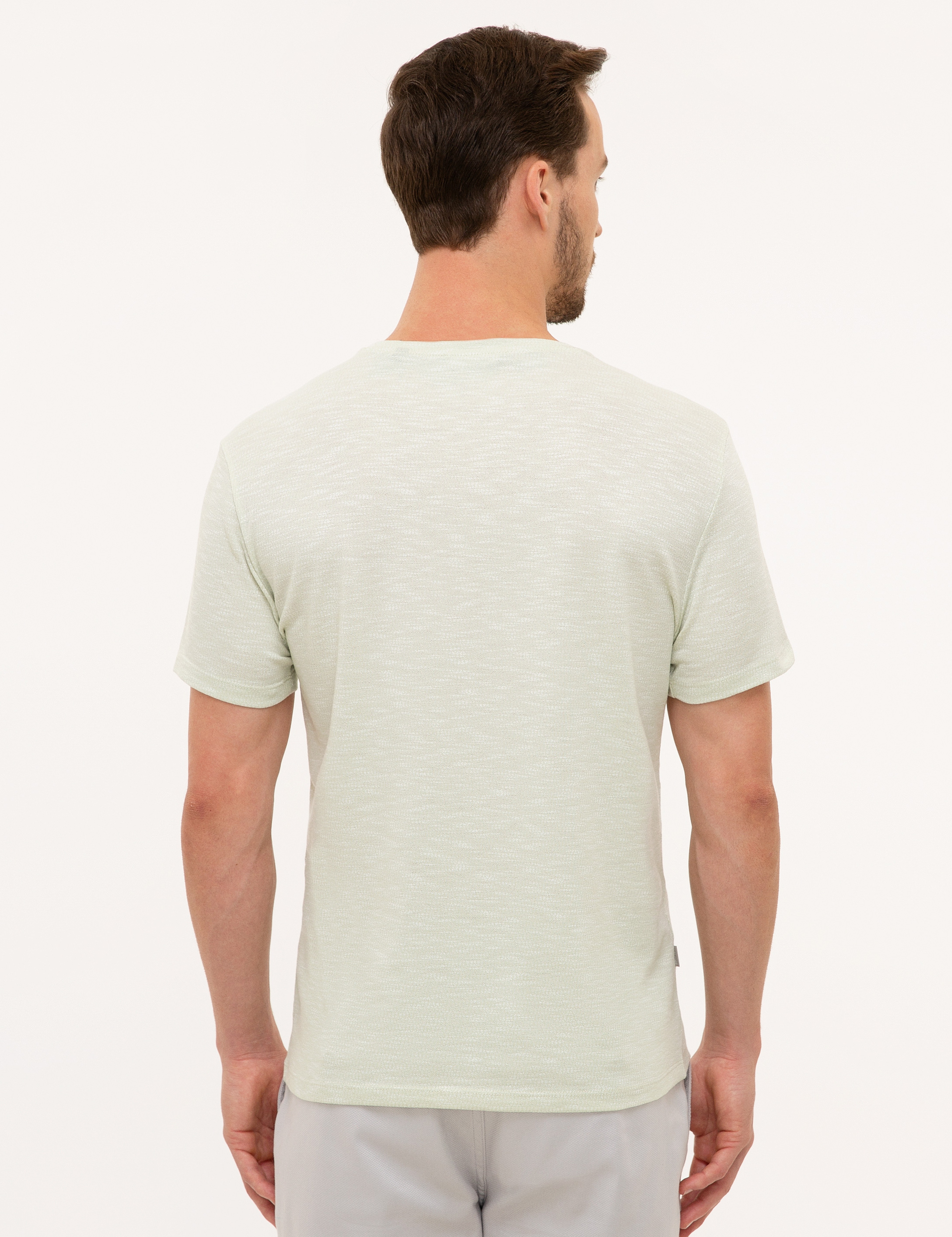 Mint Yeşili Slim Fit Bisiklet Yaka Tişört