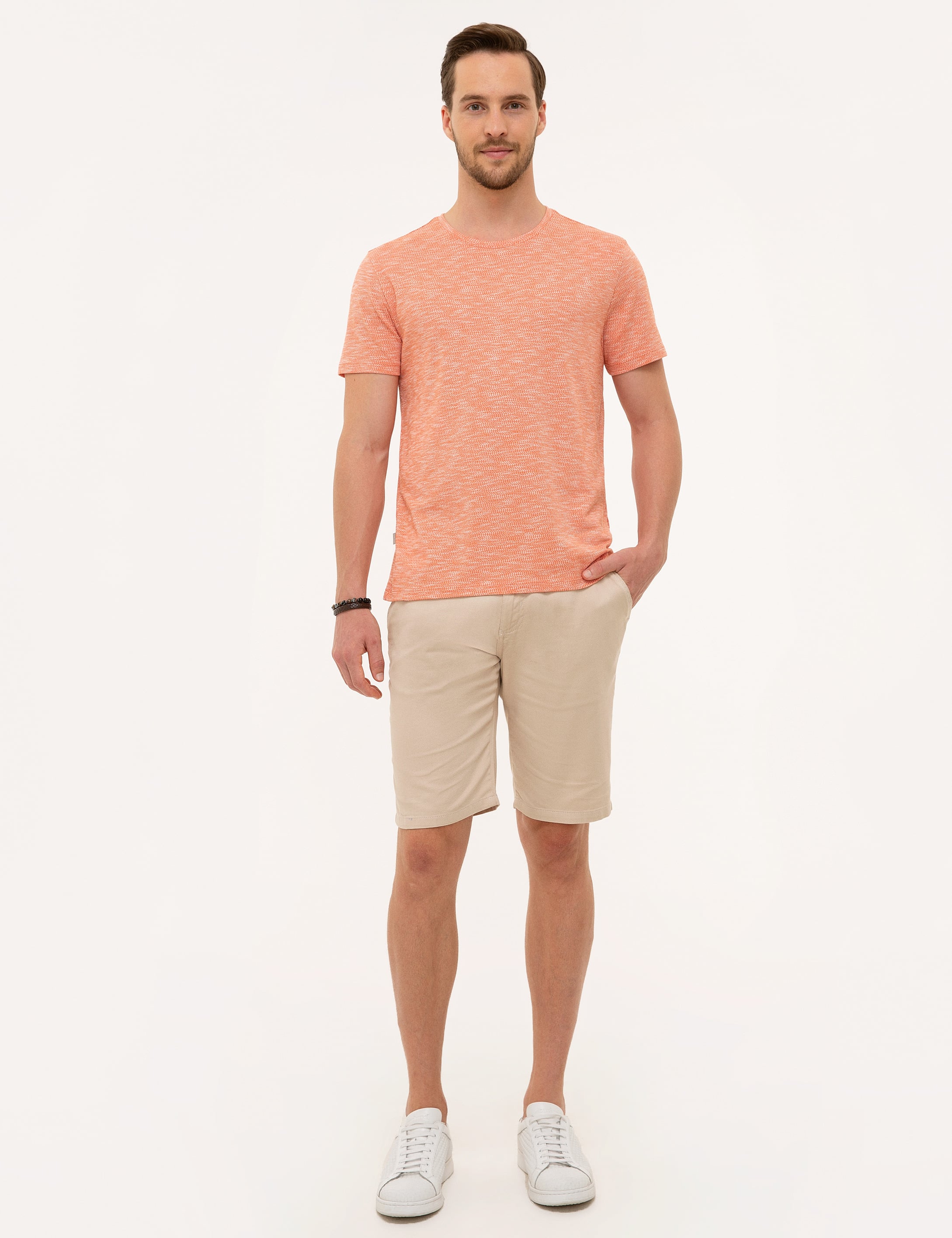 Turuncu Slim Fit Polo Yaka Tişört - Image 5
