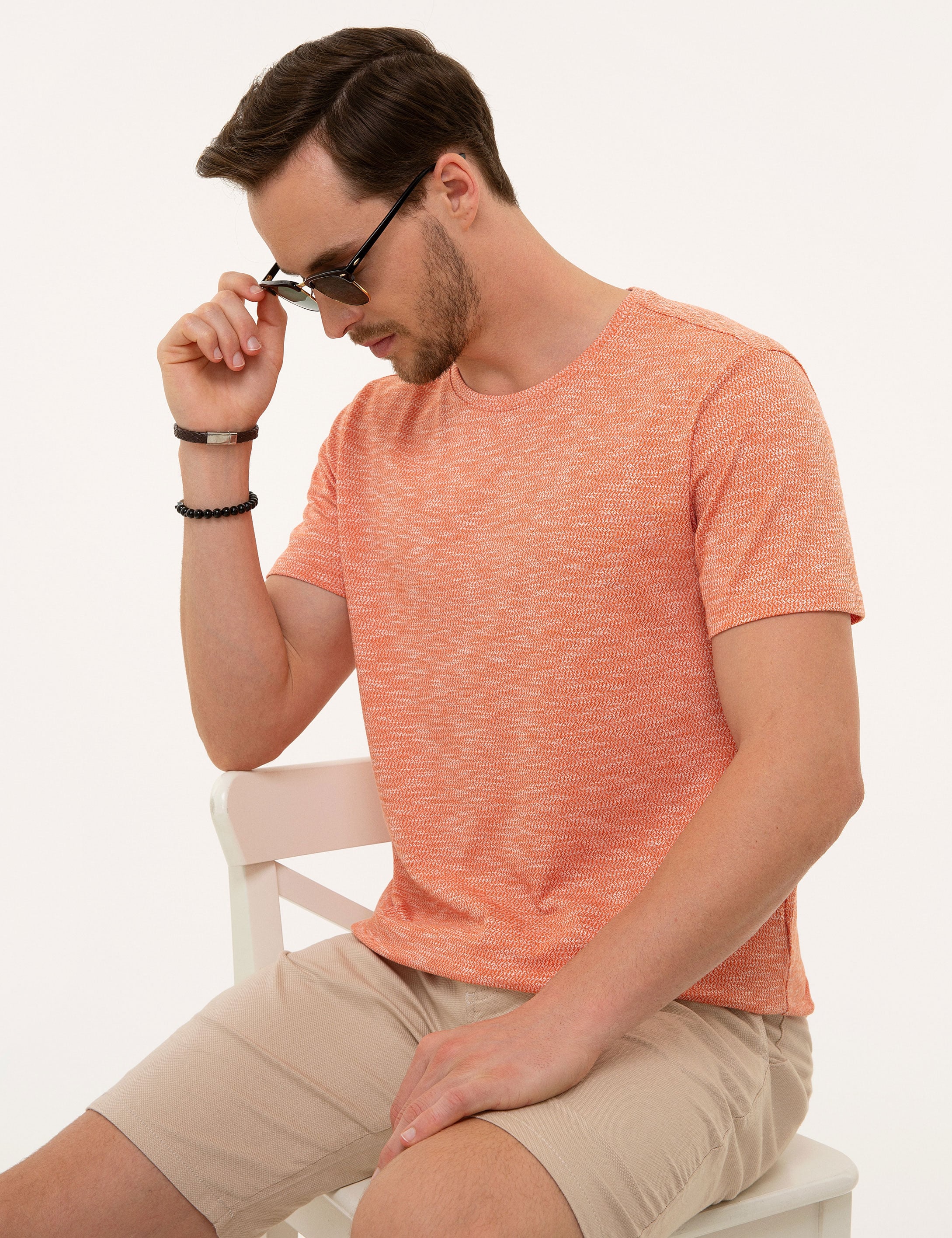 Turuncu Slim Fit Polo Yaka Tişört - Image 1