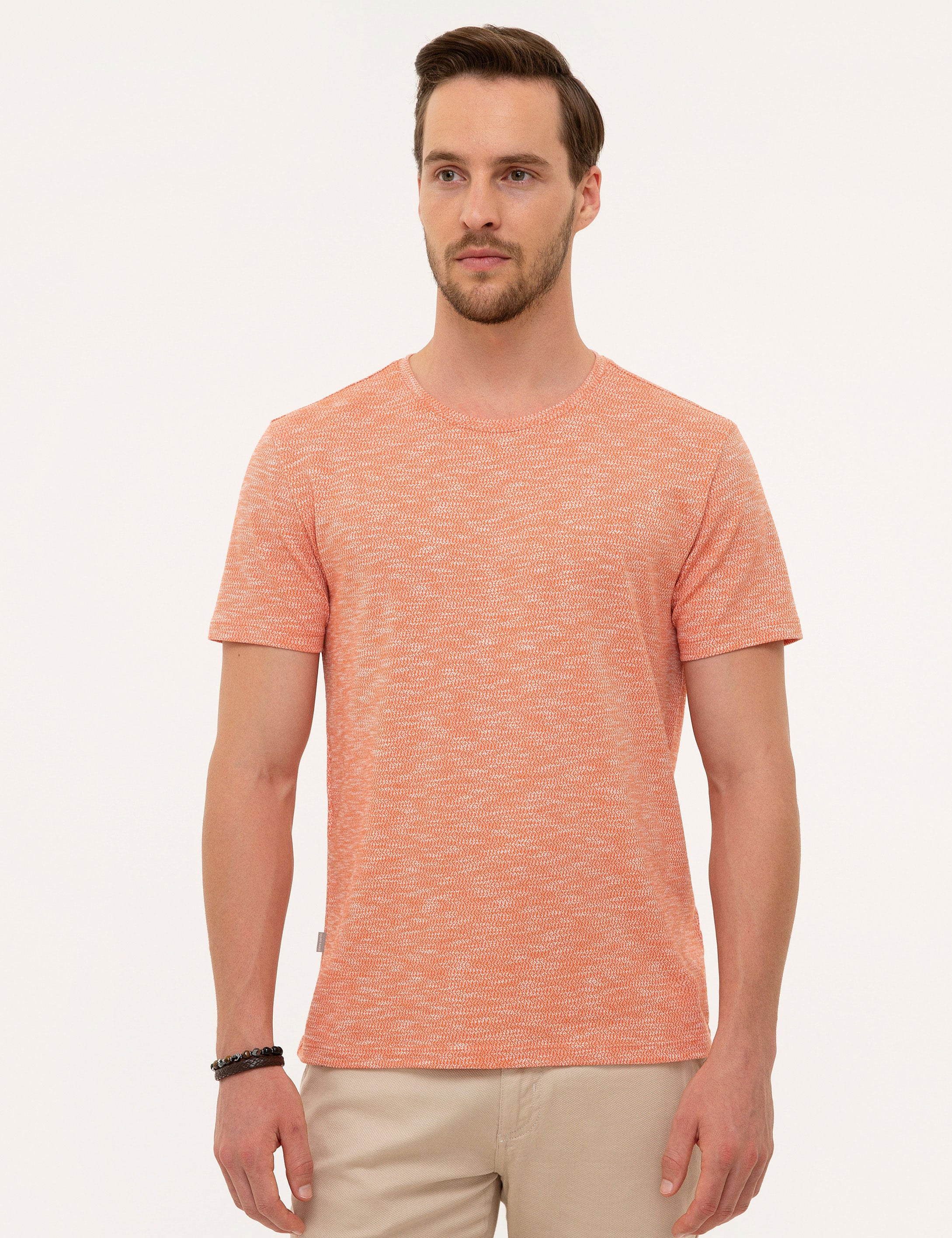 Turuncu Slim Fit Polo Yaka Tişört - Image 2