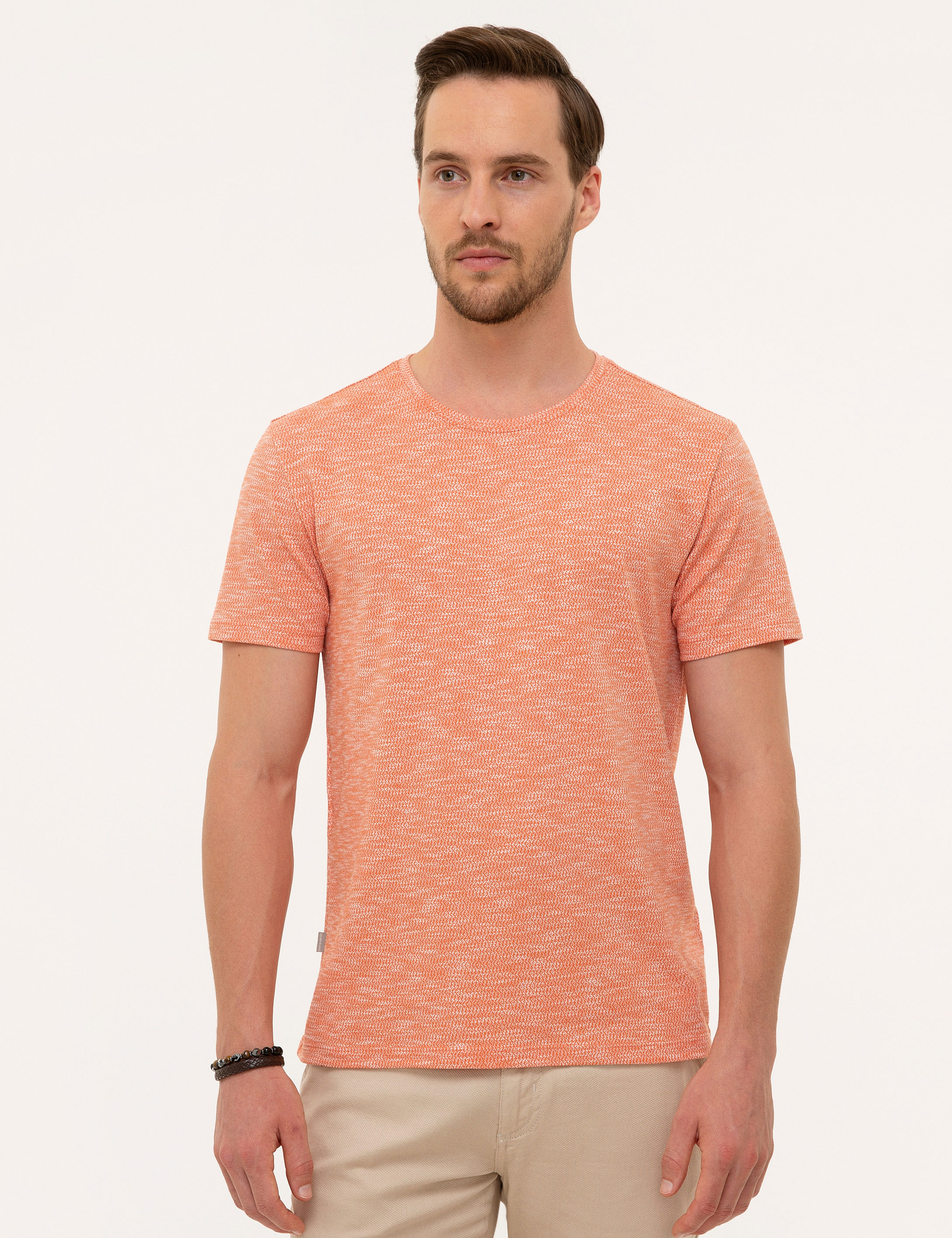 Turuncu Slim Fit Polo Yaka Tişört
