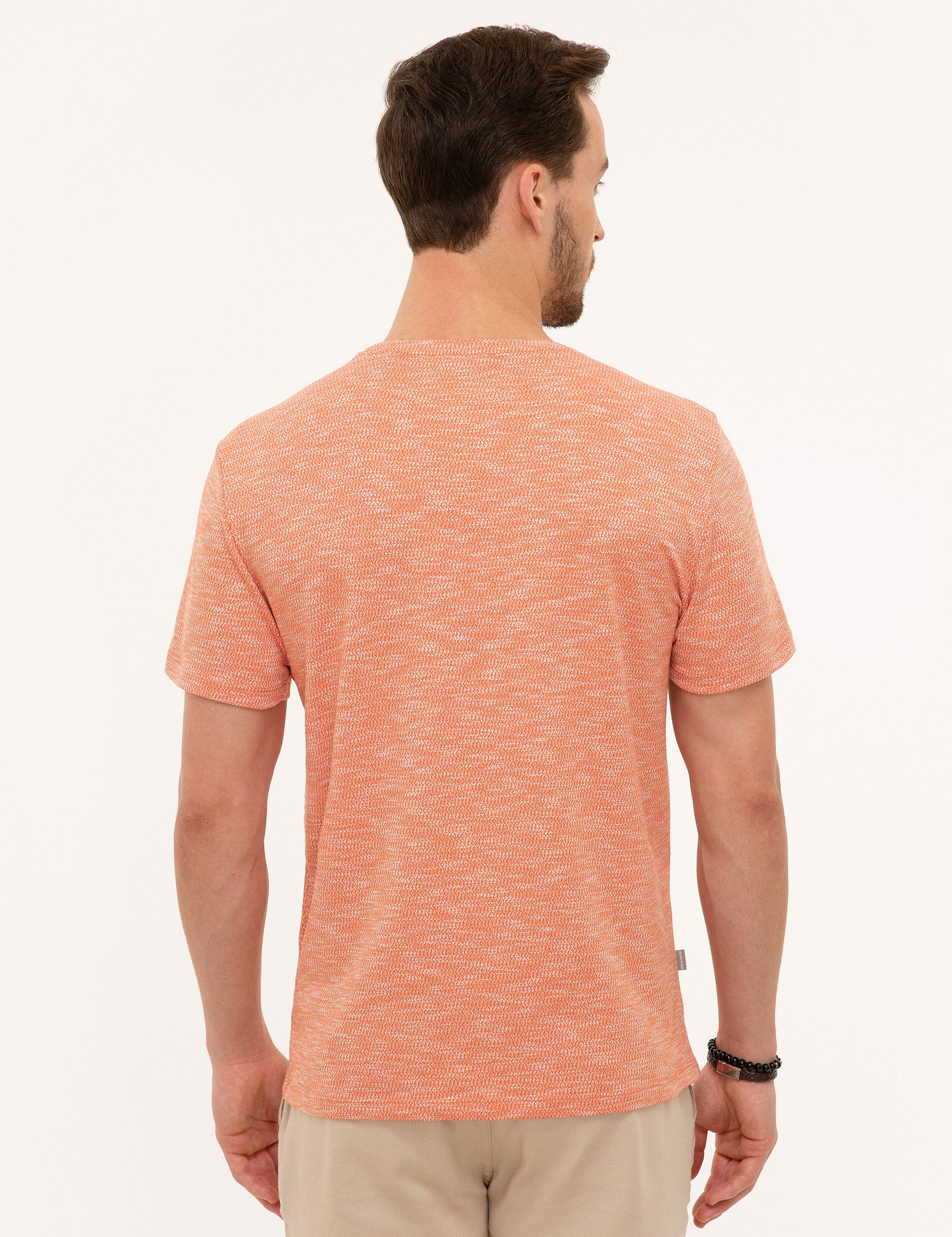 Turuncu Slim Fit Polo Yaka Tişört - Image 4