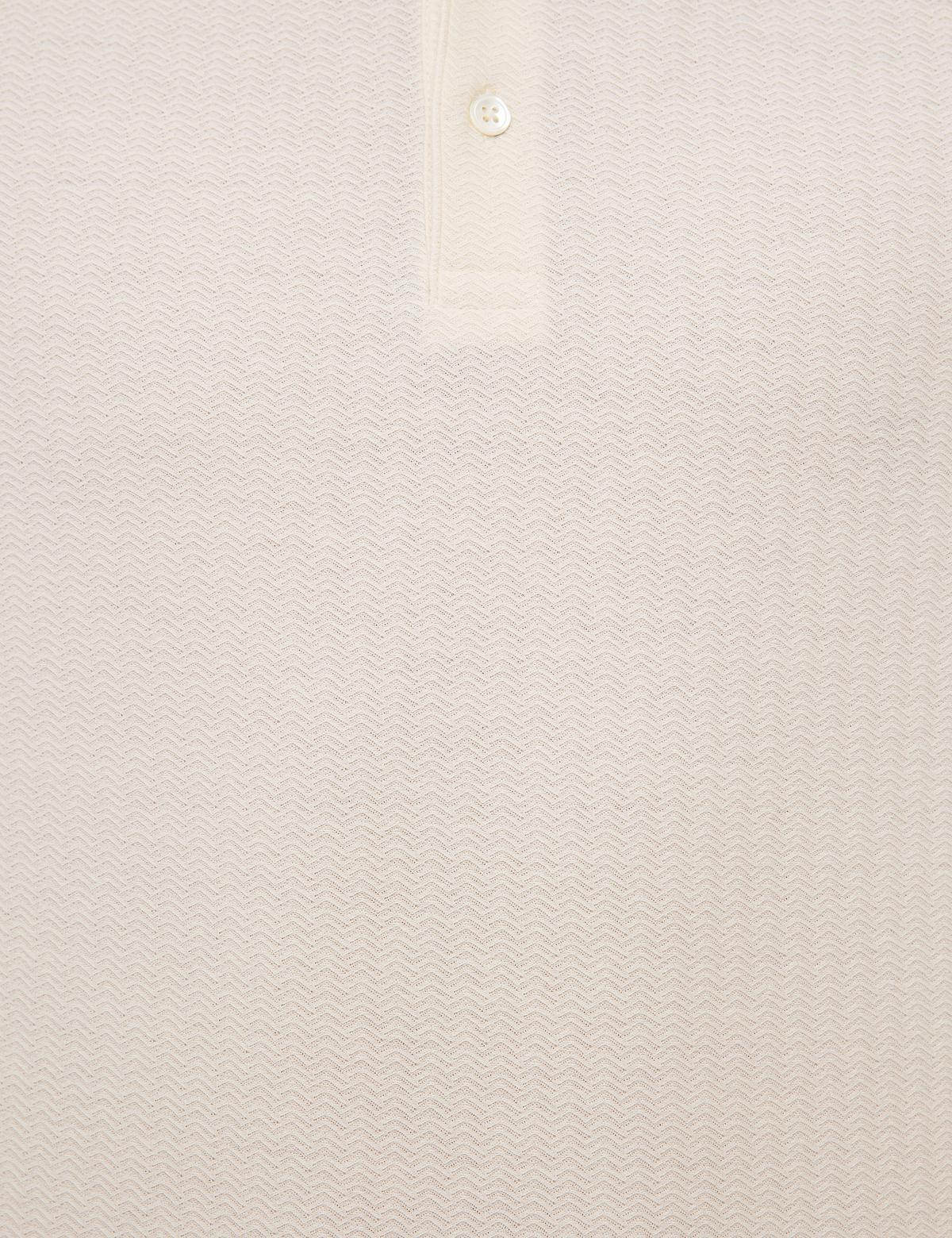 Ekru Slim Fit Gömlek Yaka Tişört - 50220079006