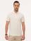 Ekru Slim Fit Gömlek Yaka Tişört