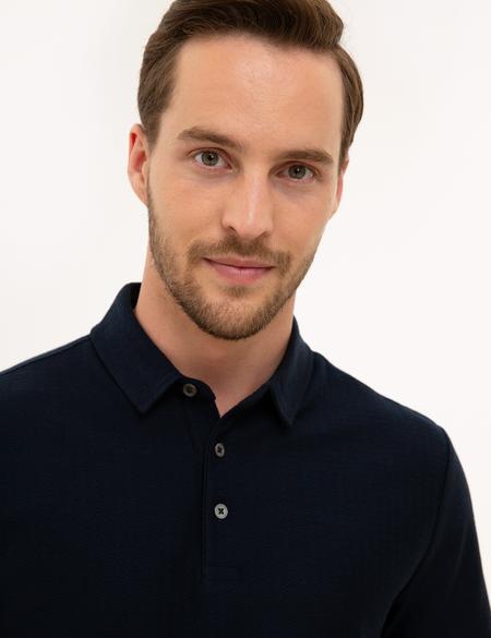 Lacivert Slim Fit Polo Yaka Tişört - 50220079038